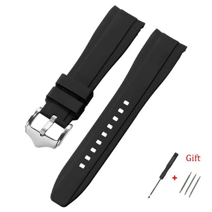 20mm 22mm 高品質カーブドエンド シリコンウォッチバンド Swatch/オメガ ムーンウォッチ対応 防水リストバンド バンドカラー：mm 並行輸入品