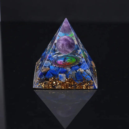 クリスタルストーン・オーゴン・ピラミッド エネルギー発生器 ルームデコレーション 天然アメジスト ペリドット レイキ・チャクラ・メディテーション サイズ：5cm;;発送元: 並行輸入品