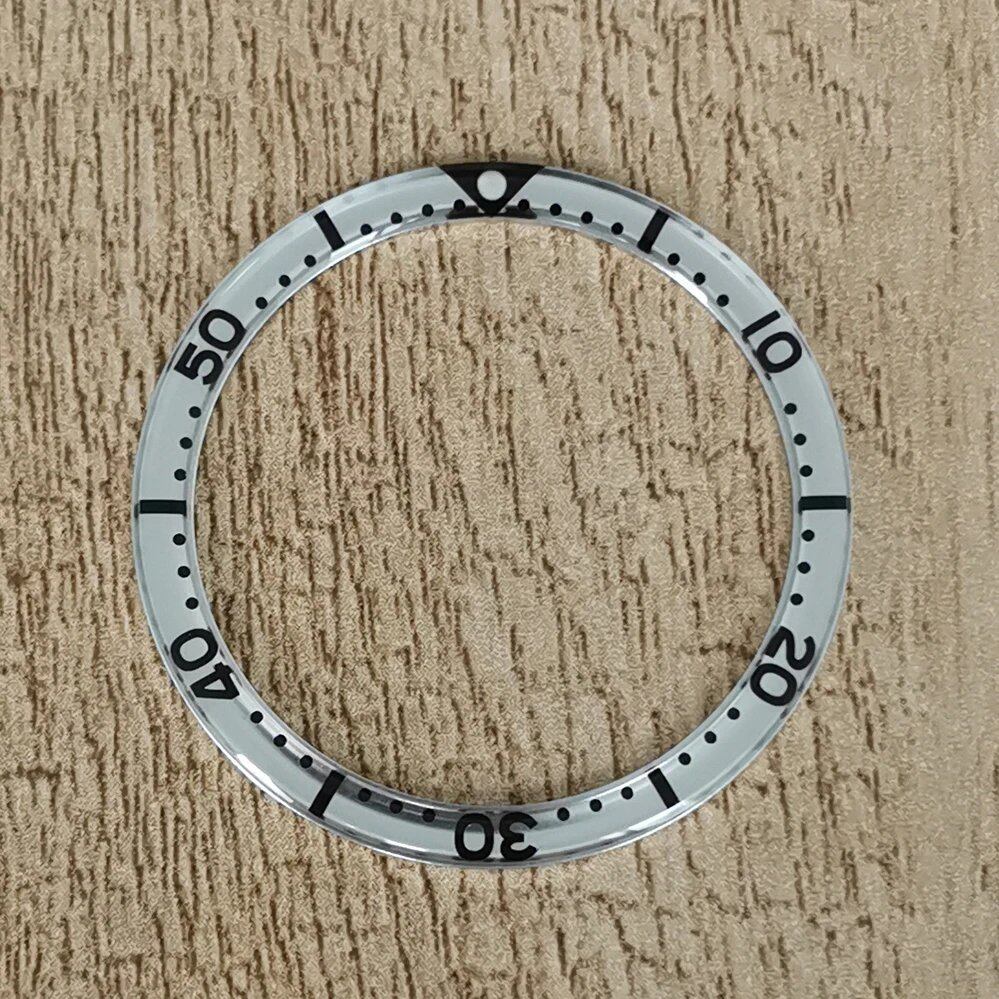 38mm Round Edge Curved Watch Bezel with Aluminum Ring, Modification Watch Accessory, Bezel Insert (Parallel Import)