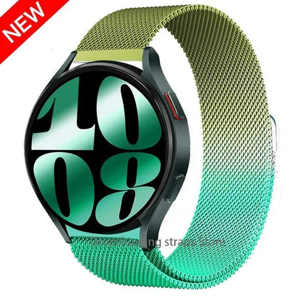 Compatible with Samsung Galaxy Watch 5/6/4/Classic, 22mm/20mm Metal Milanese Loop Magnetic Star-Like Bracelet, Hubai GT4/3/2e Strap, Size 2, Parallel Import