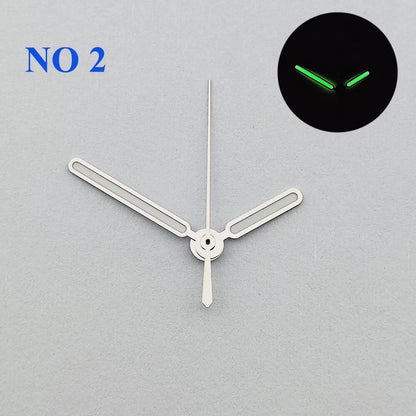 NH35 Hand Set, Silver/Rose Gold/Black with Green Fluorescent, Compatible with 4R/7S/NH35/NH36, Watch Parts, Parallel Import