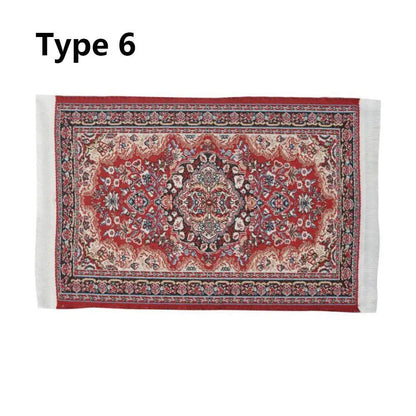 1/12 Scale Turkish Miniature Woven Rug, Dollhouse Carpet, Play House, Mini House Decoration, Floor Mat, Doll Accessories, Parallel Import
