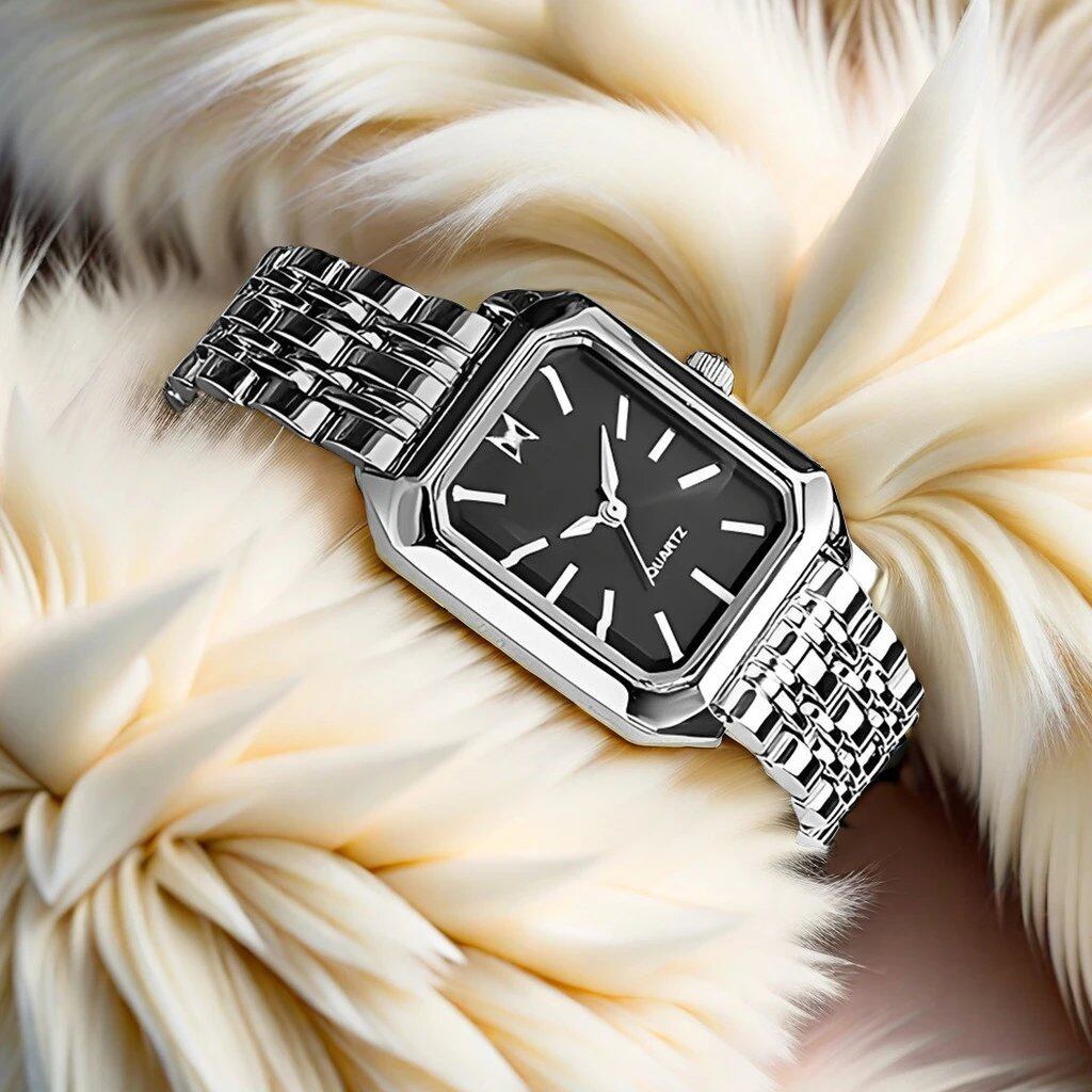 Women's Fashion Watch, Gold Stainless Steel Strap, Luxury Quartz Movement, Roman Numeral Dial, Color: Parallel Import