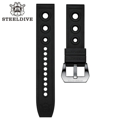 STEELDIVE 自動巻き メカニカル ストラップ 交換用 ダイバーズウォッチ ブルー ラバーストラップ 20/22mm バンドカラー：mm 並行輸入品