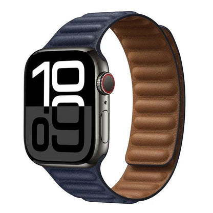 Apple Watch Leather Strap, Magnetic Loop Link Bracelet for iWatch Series 10/9/8/7/6 (45mm, 46mm, 42mm, 44mm, 40mm, 49mm) - Official Website, Band Color: mm, Parallel Import