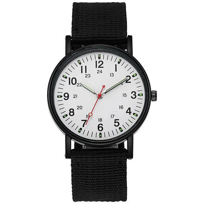 YIKAZE Military Men's Watch, Waterproof and Shock-Resistant, Military Sports Watch with Canvas Strap, Simple Outdoor Quartz Movement, Parallel Import