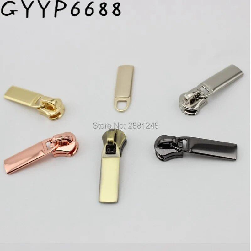 Pack of 10-30-100 No. 5 Nylon Metal Zipper Pulls, Zipper Head Repair Sliders, Plated Accessories for Bags, Zipper Slider Replacement Parts, Size: Parallel Import