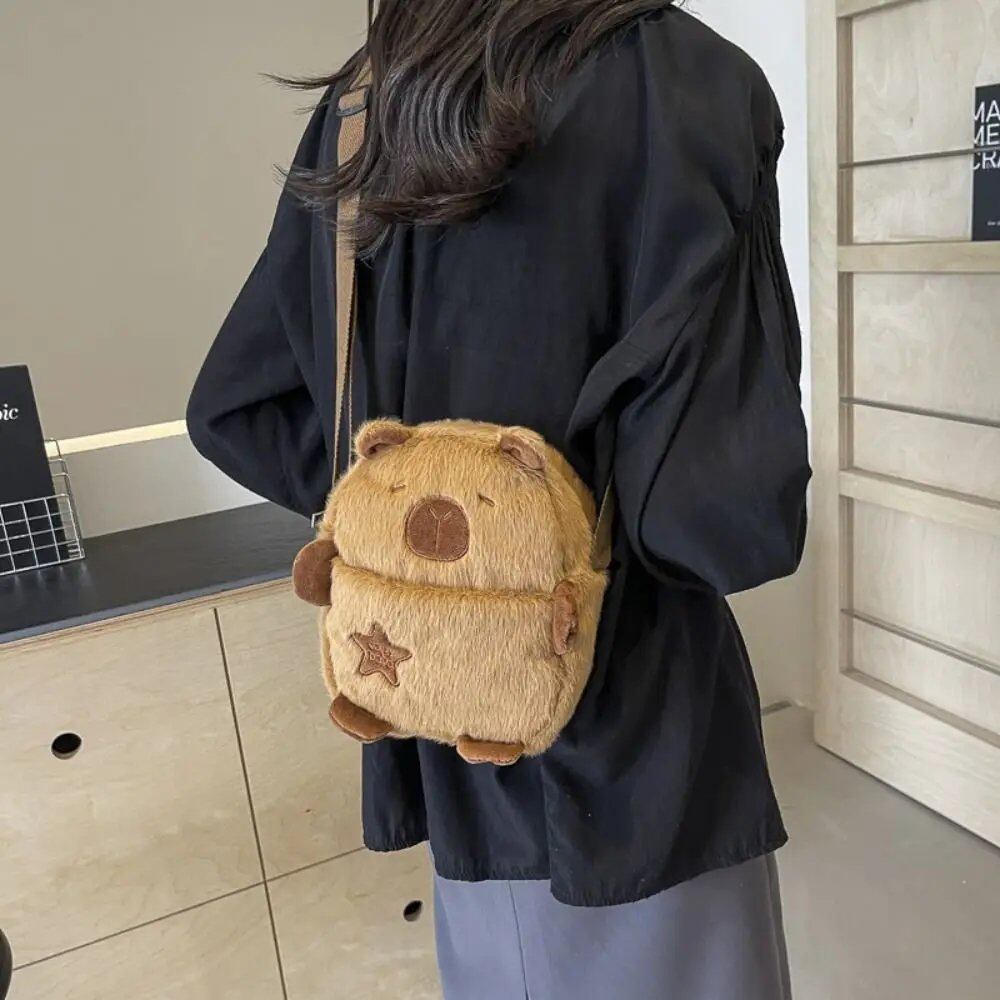 大容量カピバラぬいぐるみショルダーバッグ かわいいカピバラハンドバッグ ユニセックスカピバラバッグ  並行輸入品