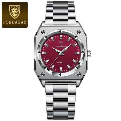 POEDAGAR Luxury Elegant Square Women's Watch, Waterproof, Luminous, Stainless Steel Quartz Movement, Gift Box Included, Color: 788, Parallel Import