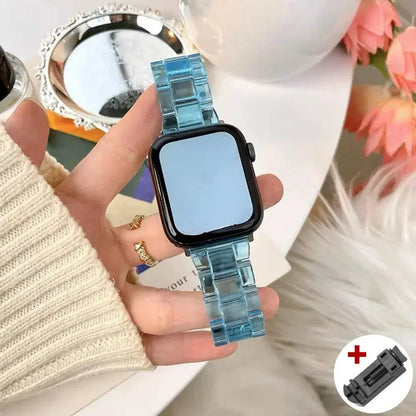 Rainbow Resin Transparent Band for Apple Watch Ultra 2 (49mm, 10, 46mm, 7, 8, 9, 41, 45mm, 38, 40, 42, 44mm) - iWatch SE, 6, 5 Strap. Band Color: ; Ships from: Parallel Import