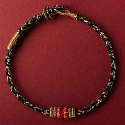 Taisei Hand Rope, Dragon Year Amulet, Red Rope, Zodiac, Manjusri Bodhisattva, Birth Buddha, Handwoven, Parallel Import