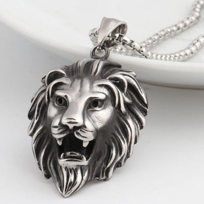 316L Stainless Steel Zodiac Cock Pendant &amp; Necklace with Steel Ball Chain, Unique Walking Chicken Necklace, Metal Color, Parallel Import