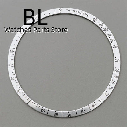 BLIGER 40mm Black PVD VK63 Watch Case with Black, Blue, Red, Green, and Silver Inserts, Acrylic Mirror, and VK63 Movement Assembly and Repair Parts; Dial Diameter: VK63 (Imported)