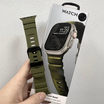Silicone Sport Band for Apple Watch - Compatible with iWatch Ultra 2/10/9/8/7/6/5/4/3/2/1, 38mm/40mm/41mm/42mm/44mm/45mm/46mm/49mm Band Colors: Parallel Import