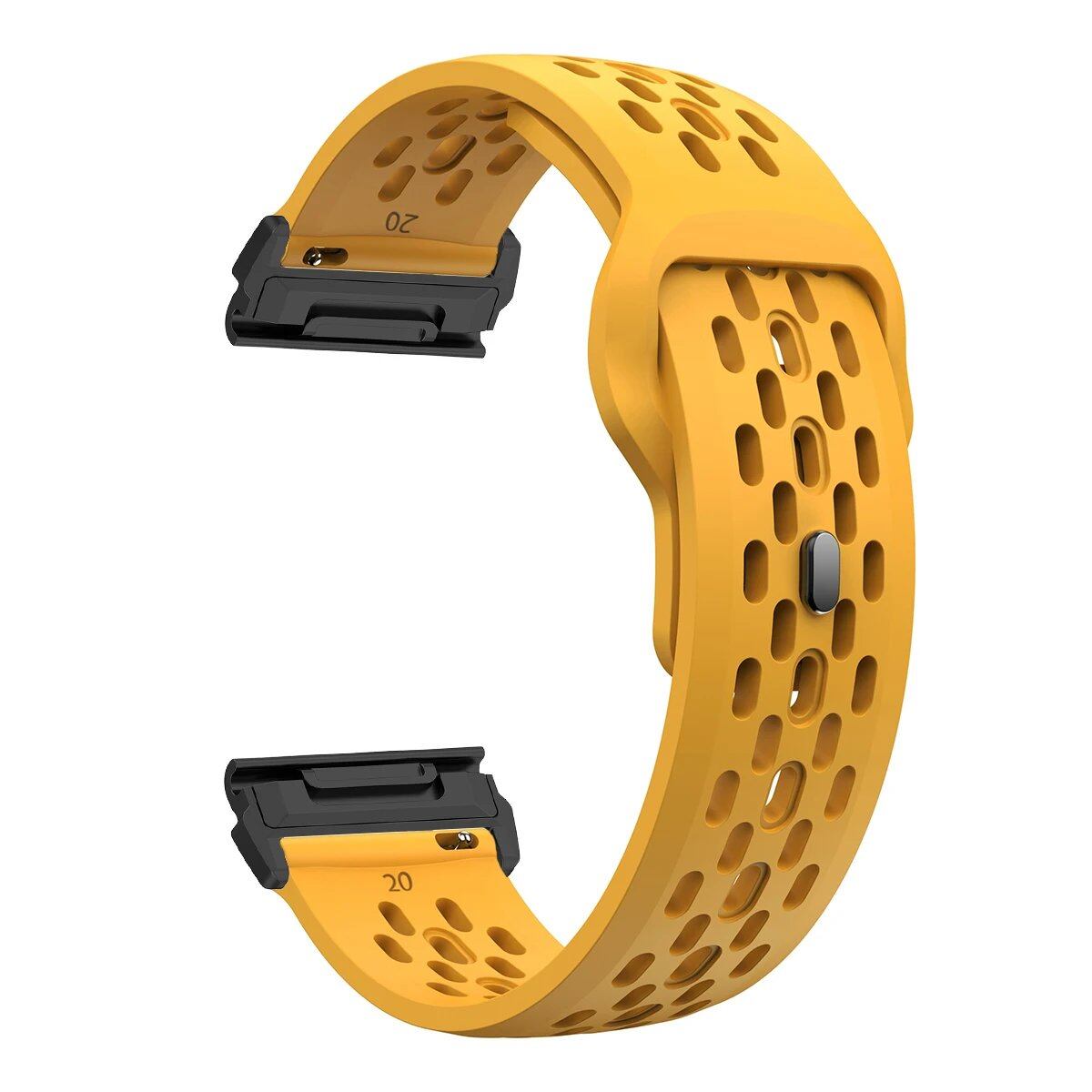 22mm and 26mm Silicone Quick Fit Strap Wristband for Garmin Fenix 8/7X/7/6/6X Pro/Epix Pro Gen2 (47mm and 51mm compatible), Fenix 5X Plus, and Tactix 7. Band Color: ; Ships from: Parallel Import