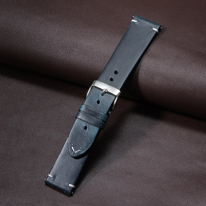 Retro Oil Wax Genuine Leather Quick Release Watch Band (Fits 18mm, 19mm, 20mm, 21mm, 22mm, and 24mm Watches) for Seiko and Rolex, Calfskin Strap, Band Color: mm, Parallel Import