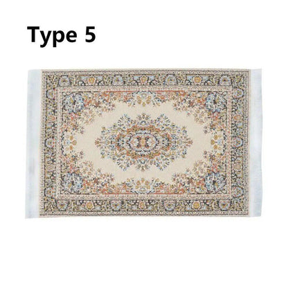 1/12 Scale Turkish Style Play House, Mini House Decoration, Floor Rug, Doll Accessories, Dollhouse Carpet, Miniature Woven Rug, Parallel Import