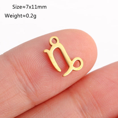 Set of 5 Lucky Birth 12 Zodiac Star Sign Charms, Metal Constellation Pendants for Jewelry Making, Bracelets, Earrings, and Necklaces, Parallel Import