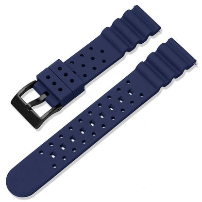 20mm/22mm Silicone Strap Compatible with Seiko/Omega/Longines Aqua Ghost Dive Watches, Black &amp; Green, Waterproof, Replacement Watch Band, Band Color: mm, Parallel Import
