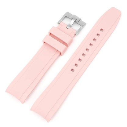 18mm, 19mm, 20mm, 21mm, 22mm Curved End Silicone Rubber Waterproof Universal Strap for Omega Moonwatch Bracelet, Band Color: mm, Parallel Import