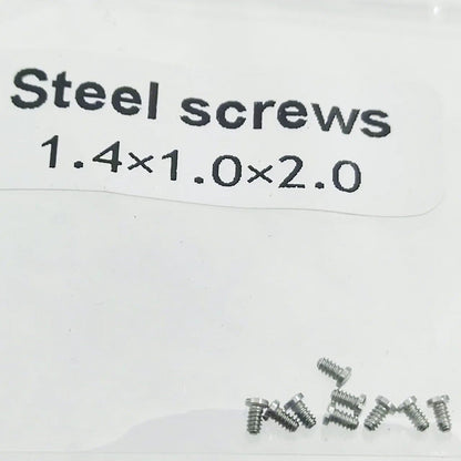Watch Movement Accessories, All-Steel Back Screws, 1.4 x 1.0mm Series, Bottom Cover Flat Head Machine Screws, Color: 10 Pieces, Parallel Import