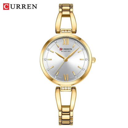 Karen Women's Quartz Watch, Luxury Fashion Rhinestone and Stainless Steel Band, High-Quality, Parallel Import