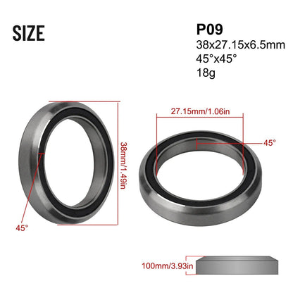 1/8" 45/36 Degree Bicycle Headset Bearings, 38/39/41/44/49/52mm, MTB Steering Bearing Repair Parts, Parallel Import