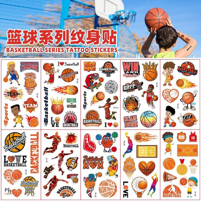 10-Pack Waterproof Temporary Tattoo Stickers for Kids and Soccer Fans, Fake Tattoos for Adults and Kids, Arm Covers, Color: Parallel Import