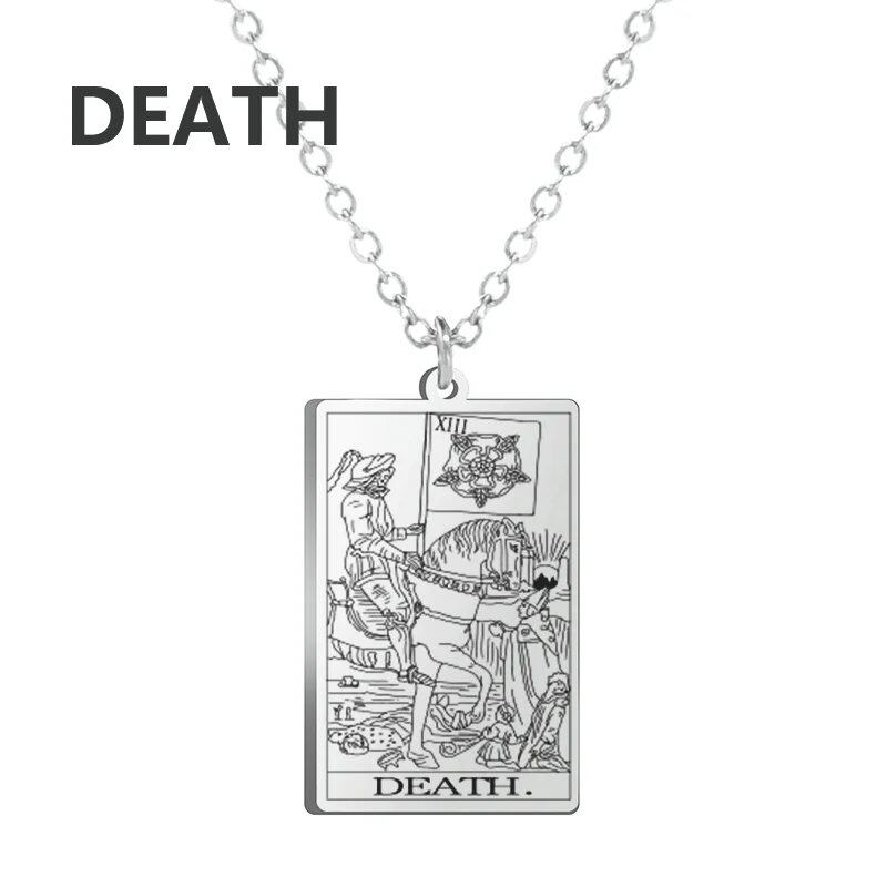 Stainless Steel Classic Tarot Card Pendant Necklace, Major Arcana, Gypsy Tarot, Divination Necklace, Jewelry, Mother's Day Gift, Parallel Import
