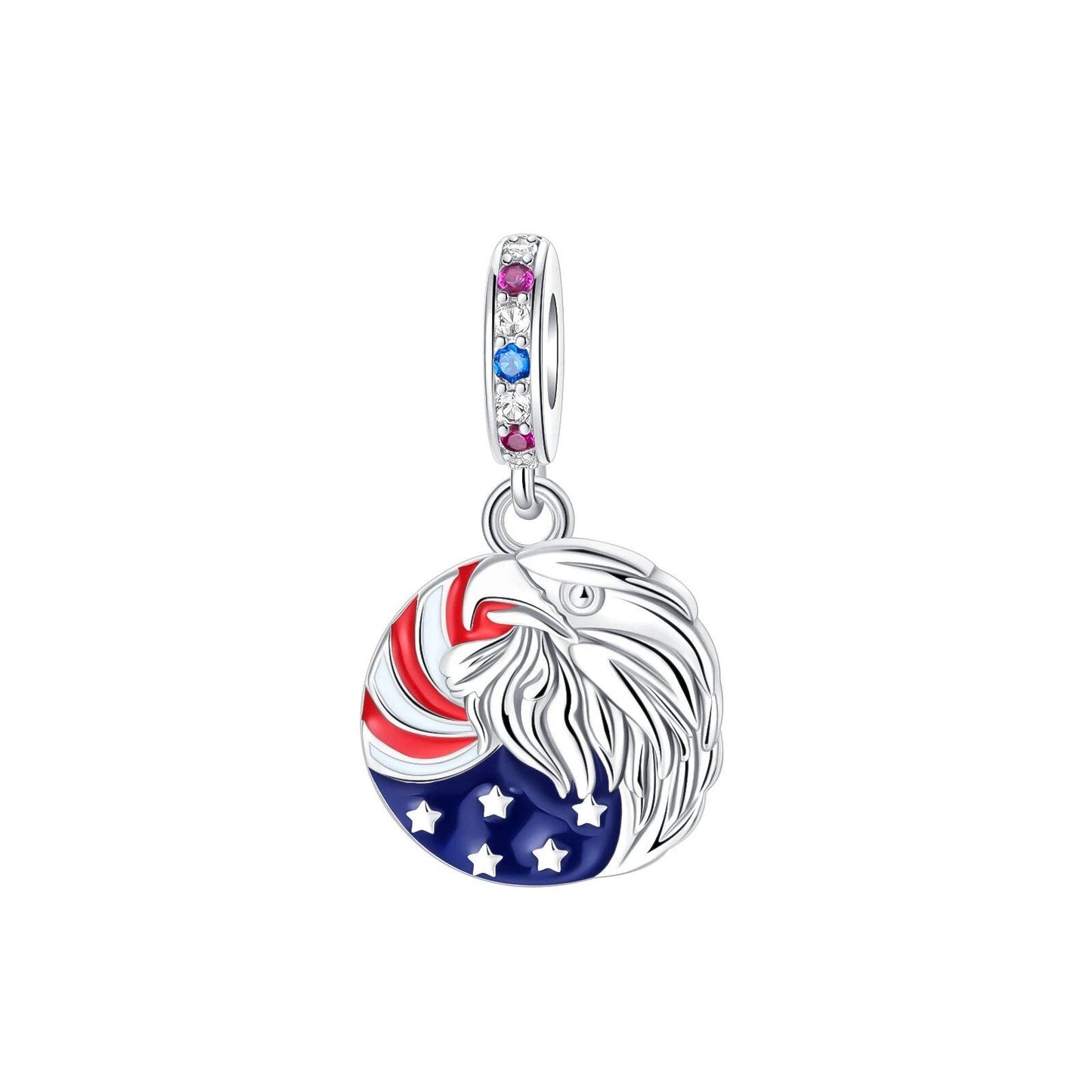 925 Sterling Silver Zodiac Lucky Charm Pendant, Custom Bracelet Charm Beads, Necklace, DIY Women's Jewelry, Gem Color, Parallel Import