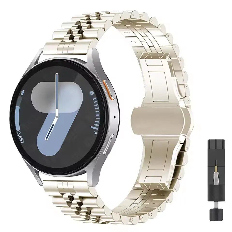 20mm/22mm Samsung Galaxy Watch 7/6/5/4 Curved Design Metal Band, Stainless Steel Bracelet, Compatible with Huawei GT4/GT3Pro, Band Color: mm, Parallel Import