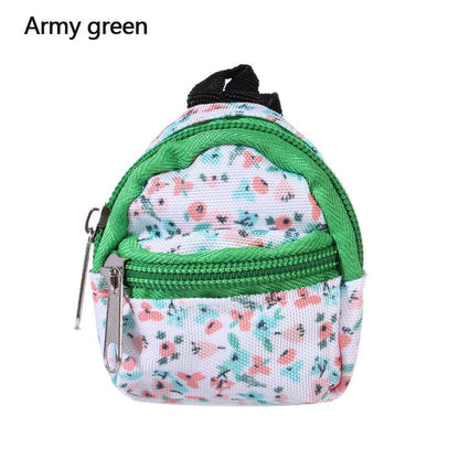 1/6 Scale Miniature Bag Toy for BJD Dolls, Cute Floral School Bag, Dollhouse Decor, Backpack, Doll Clothes Accessory, Parallel Import