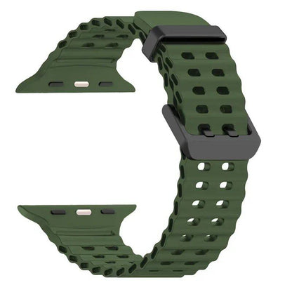 Silicone Ocean Strap for Apple Watch Ultra 2, 49mm, 45mm, 44mm, 42mm, 38mm, 41mm, and 40mm, compatible with iWatch Series 10/9/8/7/SE/5/4/3. Correa sizes: 42mm, 44mm, 45mm, and 49mm. Band colors: Parallel import.