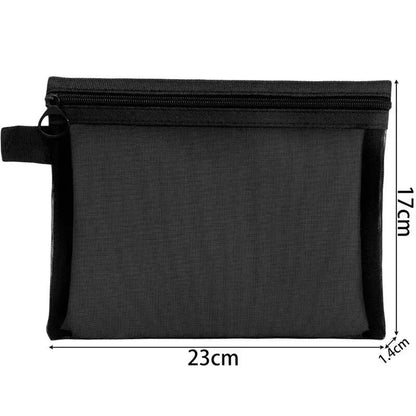 Set of 3 Transparent Mesh Cosmetic Pouches, Small and Large, Black, Portable Makeup Bags, Travel Toiletry Storage Case, Lipstick Storage Pouch, Size: Parallel Import