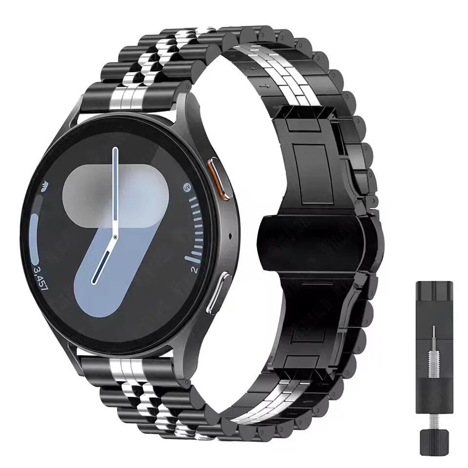 20mm/22mm Samsung Galaxy Watch 7/6/5/4 Curved Design Metal Band, Stainless Steel Bracelet, Compatible with Huawei GT4/GT3Pro, Band Color: mm, Parallel Import
