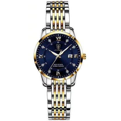 POEDAGAR Ultra-Thin Women's Watch, Rose Gold, Luxury Brand, Steel Strap, Small Dial, Waterproof, Luminous, Parallel Import