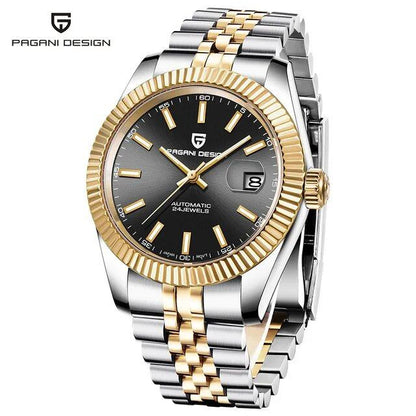 Pagani Design Men's Mechanical Watch, Top Brand, Luxury Automatic, Stainless Steel, 100m Water Resistant, Parallel Import