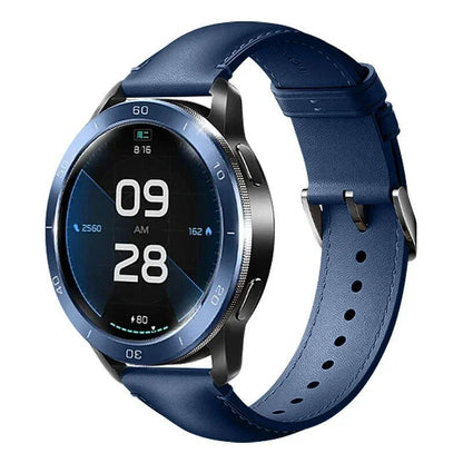 22mm Universal Calf Leather Strap Band Accessory for Xiaomi Watch S3, S1 Pro/S1, MI Color 2, and S1 Active. Band Color: Parallel Import