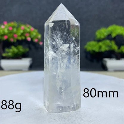 白水晶タワーワンド 六角オベリスク 研磨工芸品 天然原石 ミネラル標本 スピリチュアル瞑想ヒーリング  並行輸入品