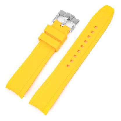 18mm, 19mm, 20mm, 21mm, 22mm Curved End Silicone Rubber Waterproof Universal Strap for Omega Moonwatch Bracelet, Band Color: mm, Parallel Import