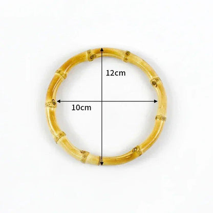 Set of 1, 2, or 4 Deep Peel Natural Bamboo Bag Handles, 7-18cm, for Women's Handbags and Pouches, Handmade DIY Bag Accessories, Size: Parallel Import