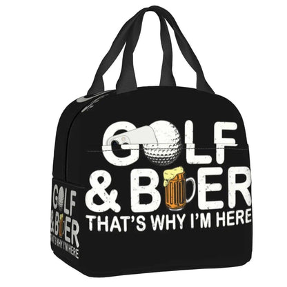 女性用 ゴルフ＆ビール 保冷ランチバッグ 保温弁当箱 スポーツ ゴルフ オフィス 学校 繰り返し使える クーラーバッグ サイズ：22×20×13cm; 並行輸入品
