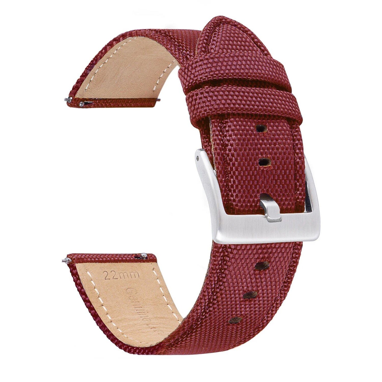 "20/22mm Nylon Canvas Leather Strap for Swatch Samsung Galaxy Watch4, Quick Release, 7 Colors, Men's and Women's Sports Watch Band" Band Color: mm, Parallel Import