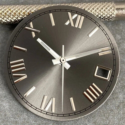 MATELION 29mm Steel Roman Numeral Sunburst Dial with Black, Blue, Gold, or Silver Dial, Compatible with NH35 and NH36 Automatic Diver Men's Watches, Parallel Import