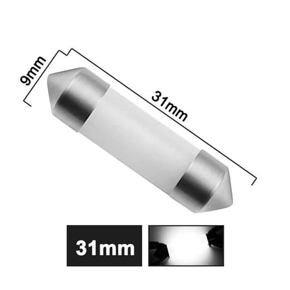 Pack of 1/4/10 C5W LED Bulbs, Festoon, 31mm, 36mm, 39mm, 41mm, C10W COB, 12V, 6500K White, for Car Interior Lights, Trunk Lights, License Plate Lights, Illumination Color: Parallel Import