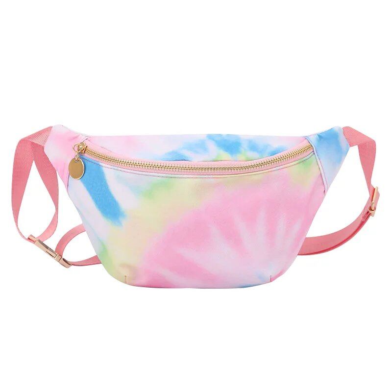 Women's Fanny Pack, Nylon Belt Bag, Stylish Waist Pouch, Lightweight, Waterproof, Multifunctional, Adjustable, with Zipper, Parallel Import