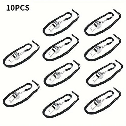Set of 10 Stainless Steel Metal Whistles for Professional Soccer and Basketball Referee Training, Color: 1, Parallel Import