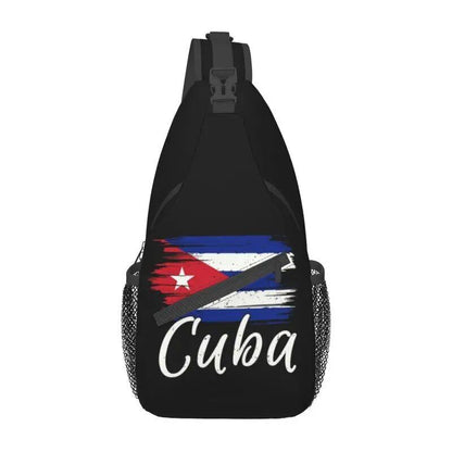 Cuban Flag Sling Chest Bag, Custom Cuban Patriotic Shoulder/Crossbody Bag, Men's Travel Daypack, Size: 39 x 19 x 9 cm; Color: Parallel Import