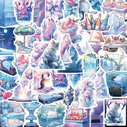 10/30/50-Piece Set of Cute Ice World Stickers, Cartoon Style, INS-Style Decals for Laptops, Planners, and Smartphones, Decorative Graffiti Stickers, Kids Toys, Color: Cartoon, Parallel Import
