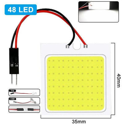 Pack of 1/4/10 C5W Festoon LED Bulbs, 31mm, 36mm, 39mm, 41mm, T10 W5W LED COB Lights, 12V, White, 7000K, for Car Interior Dome, Reading, and Trunk Lamps, Parallel Import